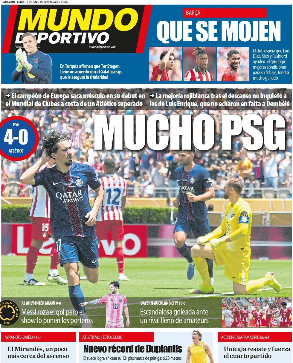 anteprima della prima pagina di Mundo Deportivo