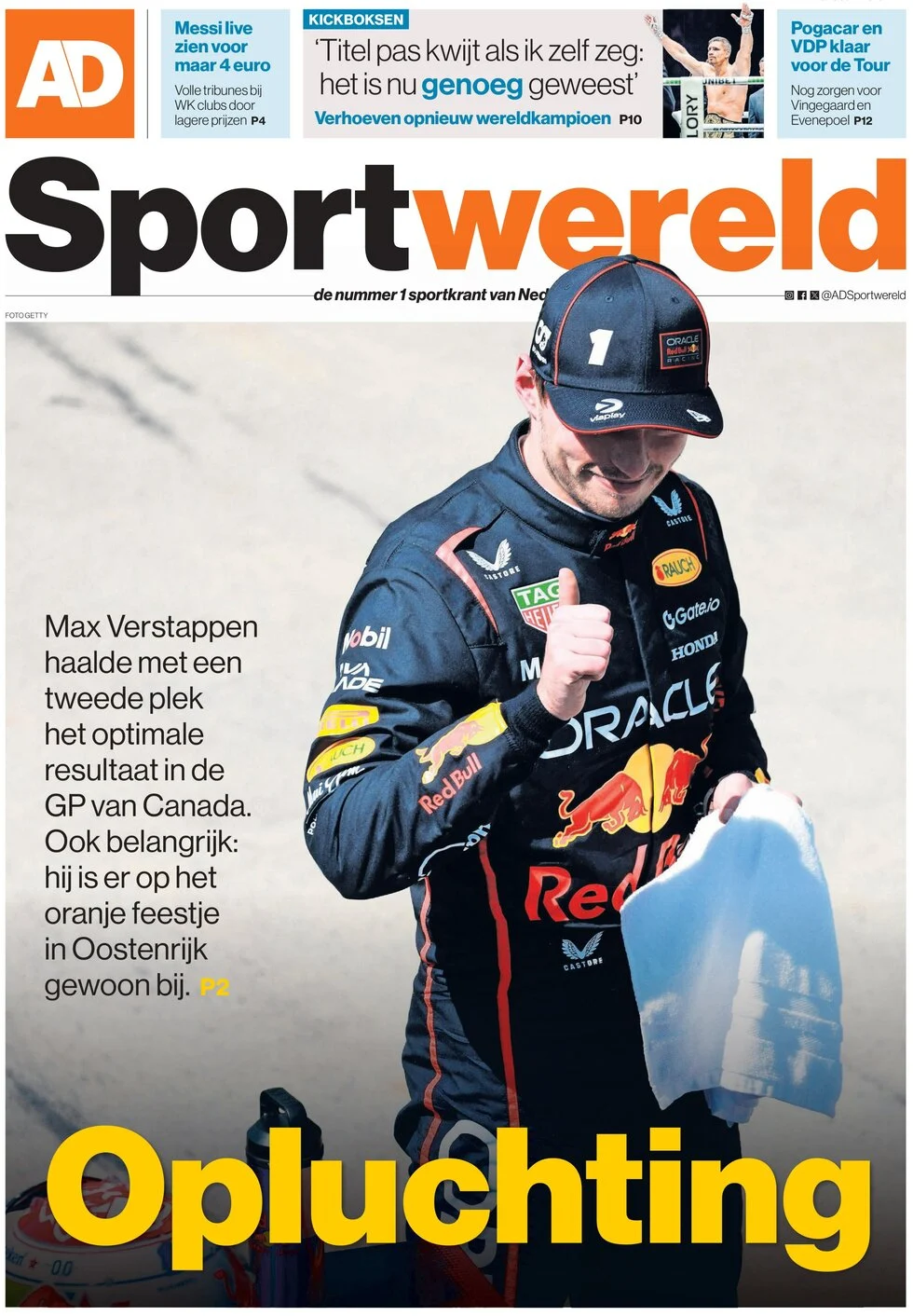 anteprima della prima pagina di AD Sportwereld