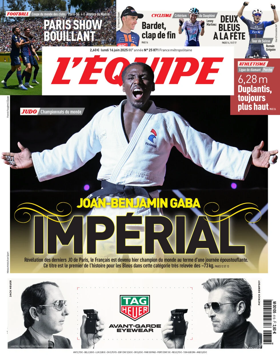 anteprima della prima pagina di L'Equipe