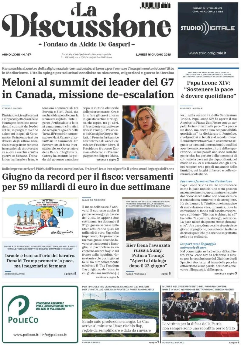 anteprima della prima pagina di La Discussione
