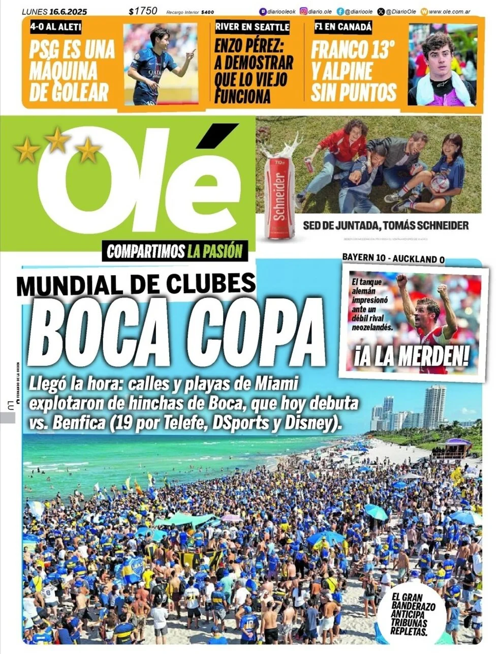 anteprima della prima pagina di Olé