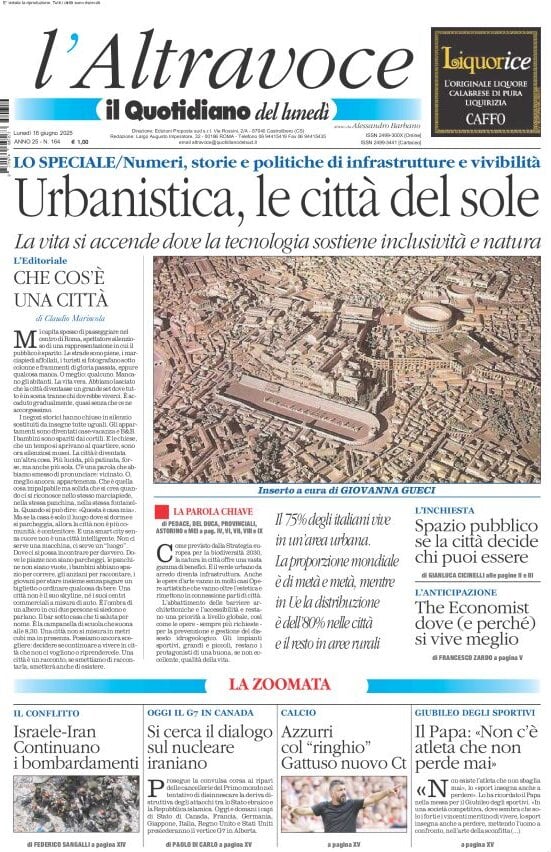 anteprima della prima pagina di Il Quotidiano del Sud L'Altravoce