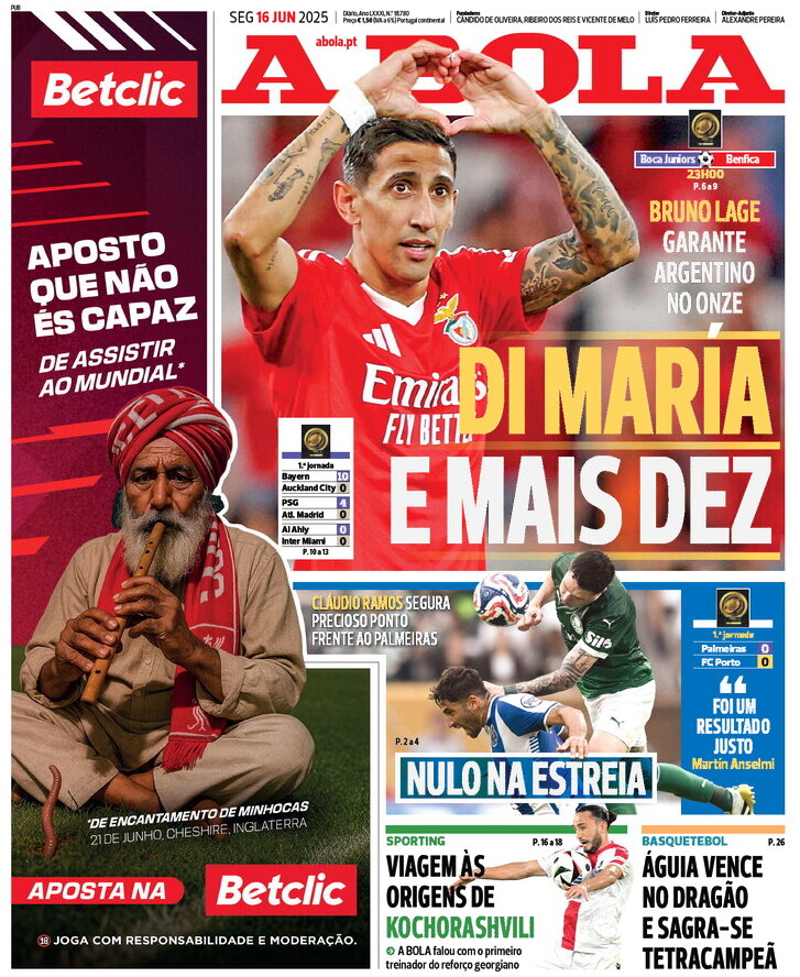 anteprima della prima pagina di A Bola