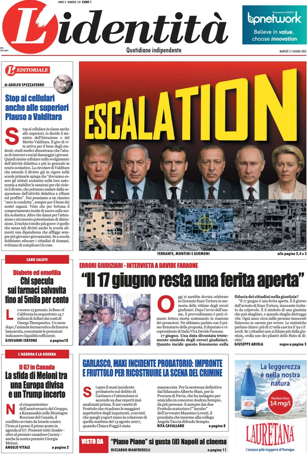 anteprima della prima pagina di L'Identità