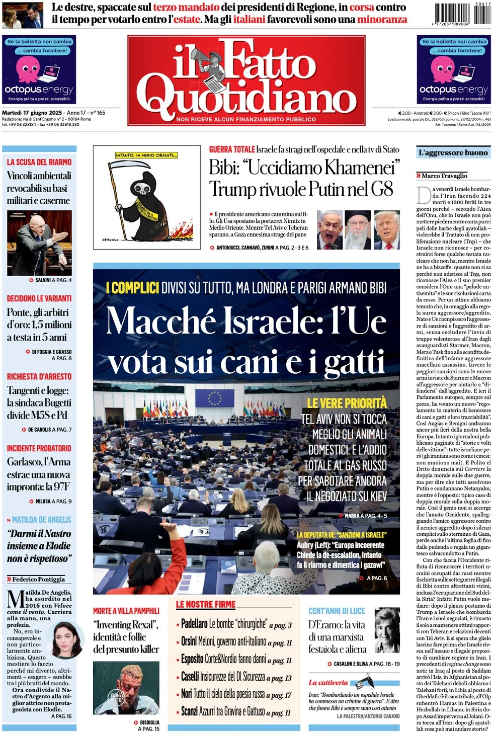 anteprima della prima pagina di Il Fatto Quotidiano