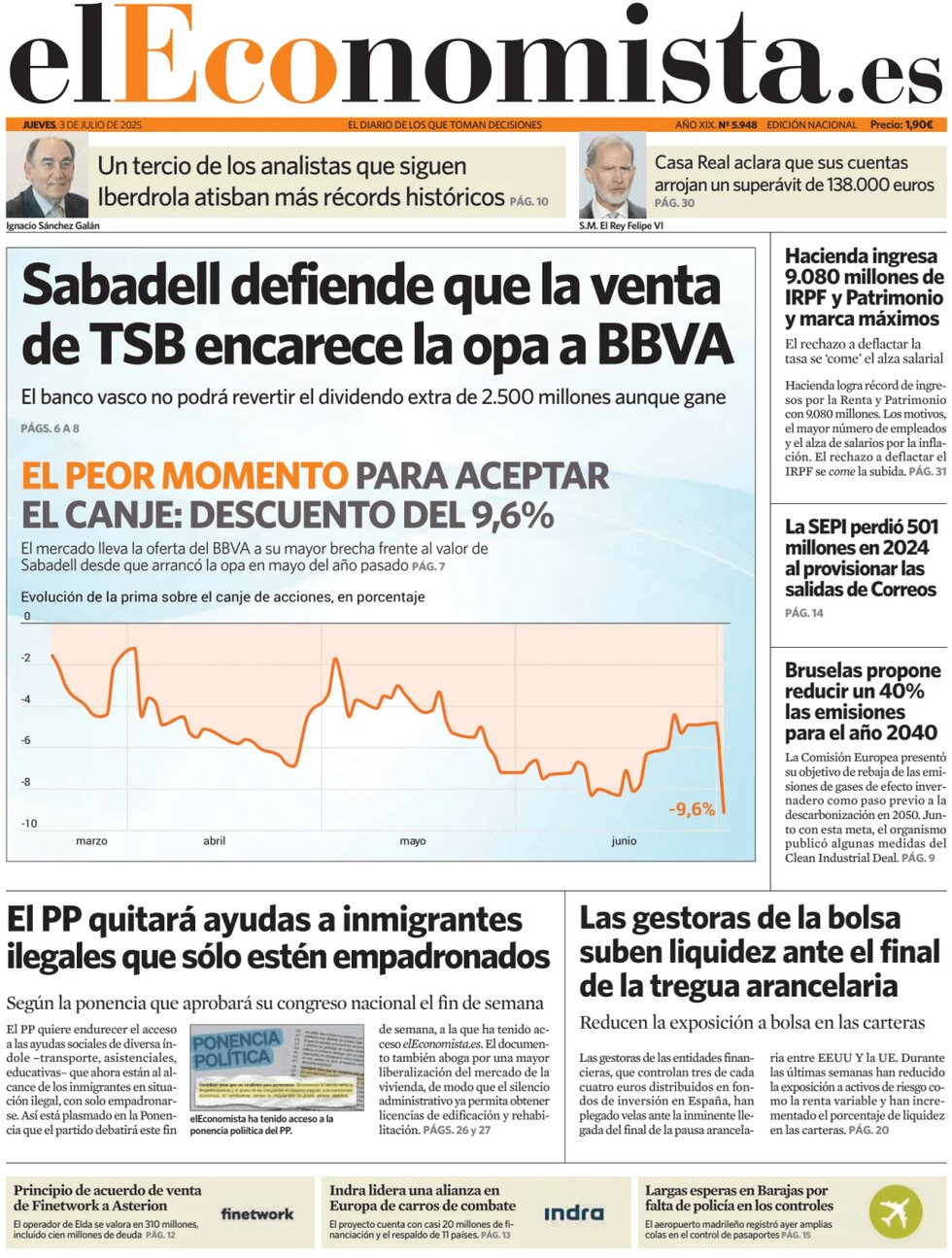 anteprima della prima pagina di el-economista del 03/07/2025