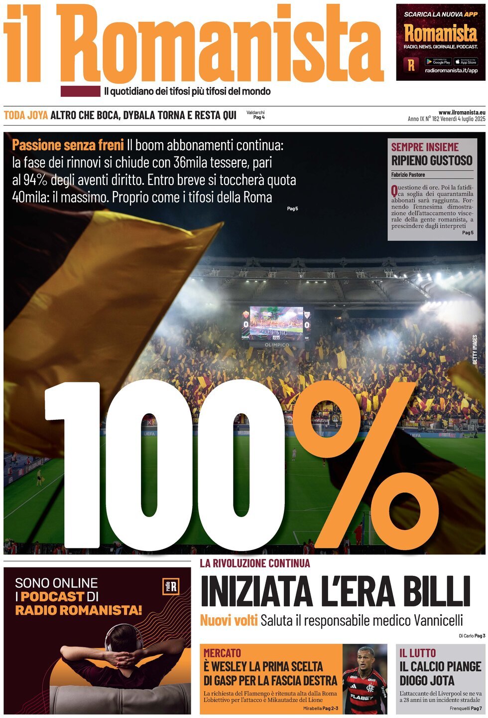 anteprima della prima pagina di Il Romanista