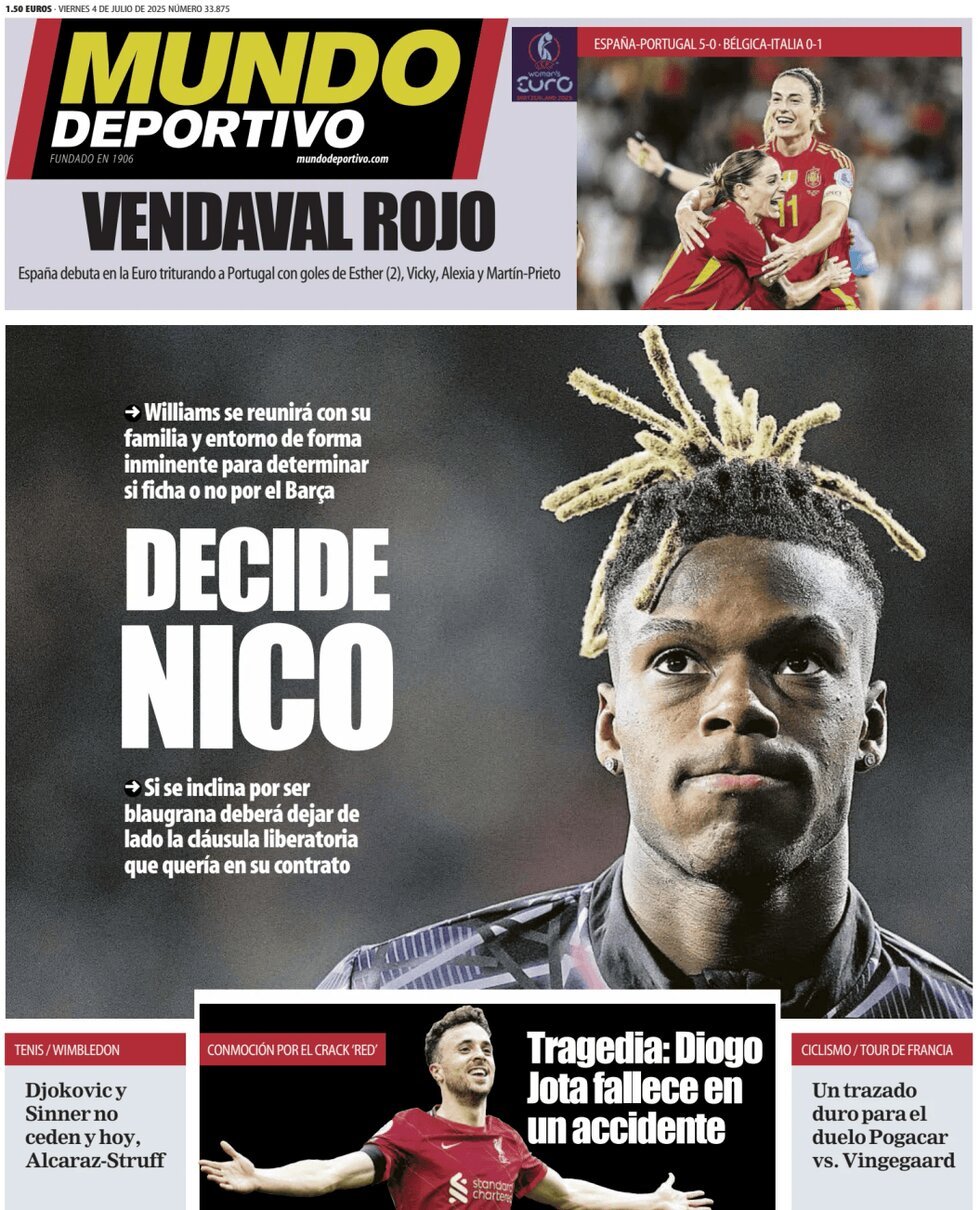 anteprima della prima pagina di Mundo Deportivo