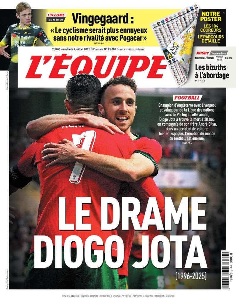 anteprima della prima pagina di L'Equipe