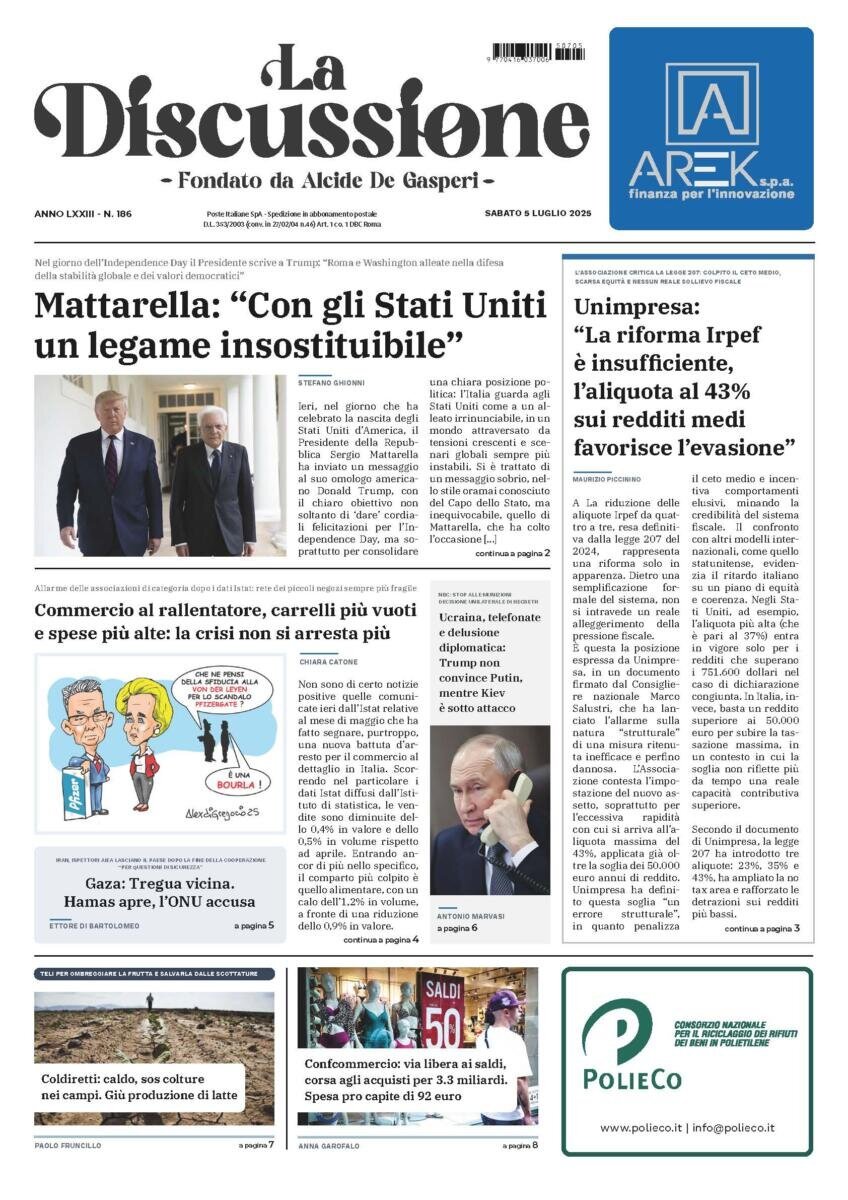 anteprima della prima pagina di La Discussione