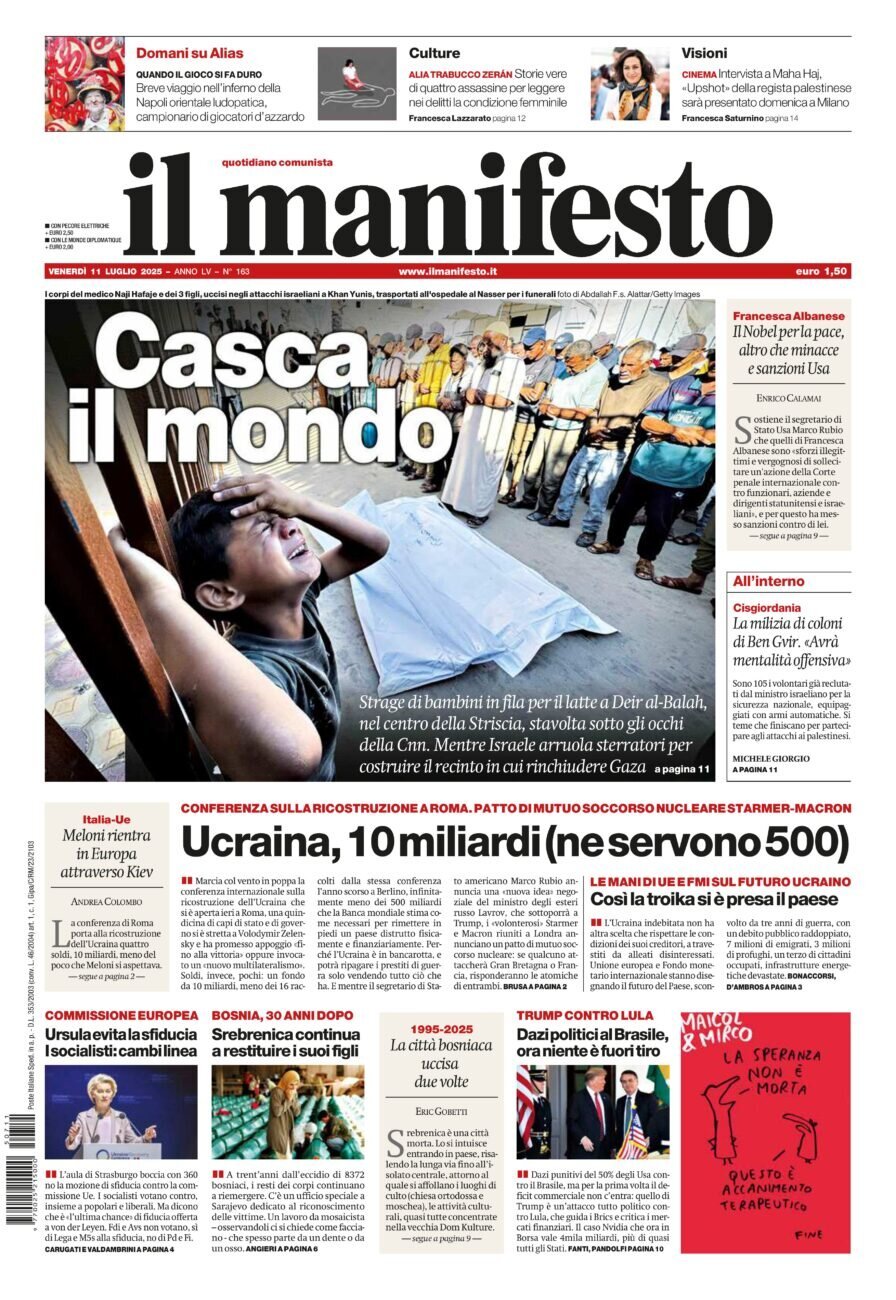 anteprima della prima pagina di Il Manifesto