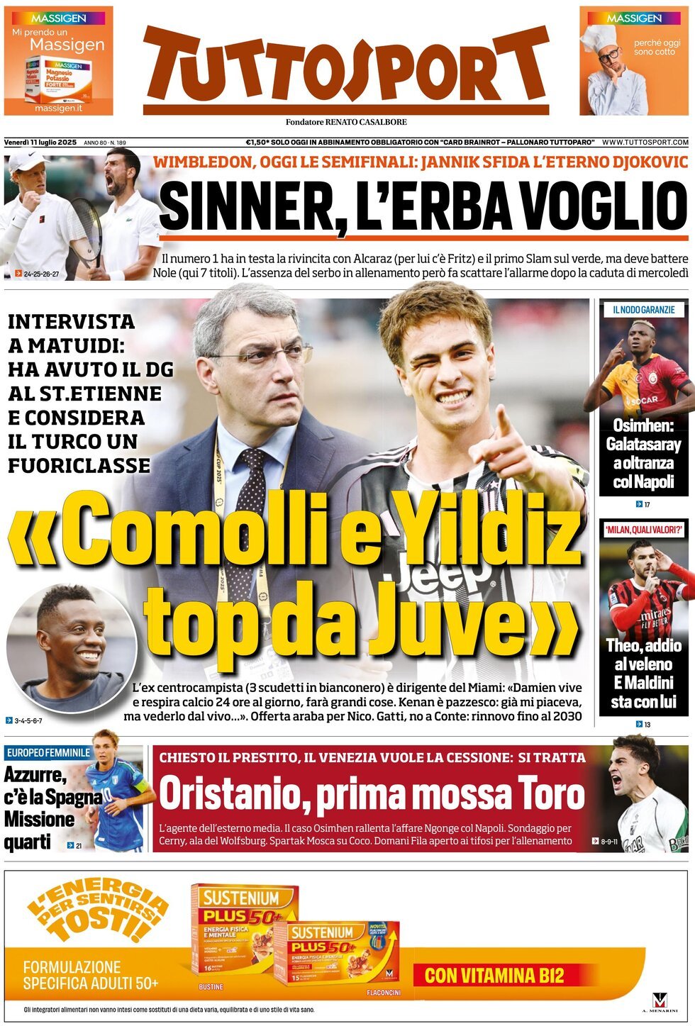 anteprima della prima pagina di Tuttosport