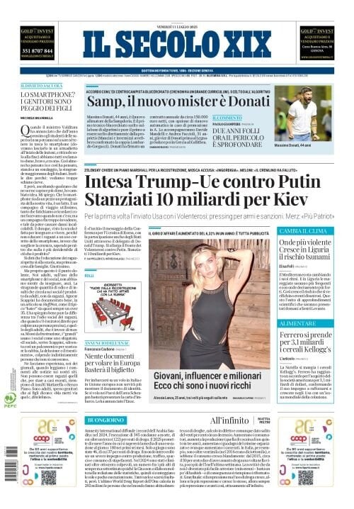 anteprima della prima pagina di Il Secolo XIX