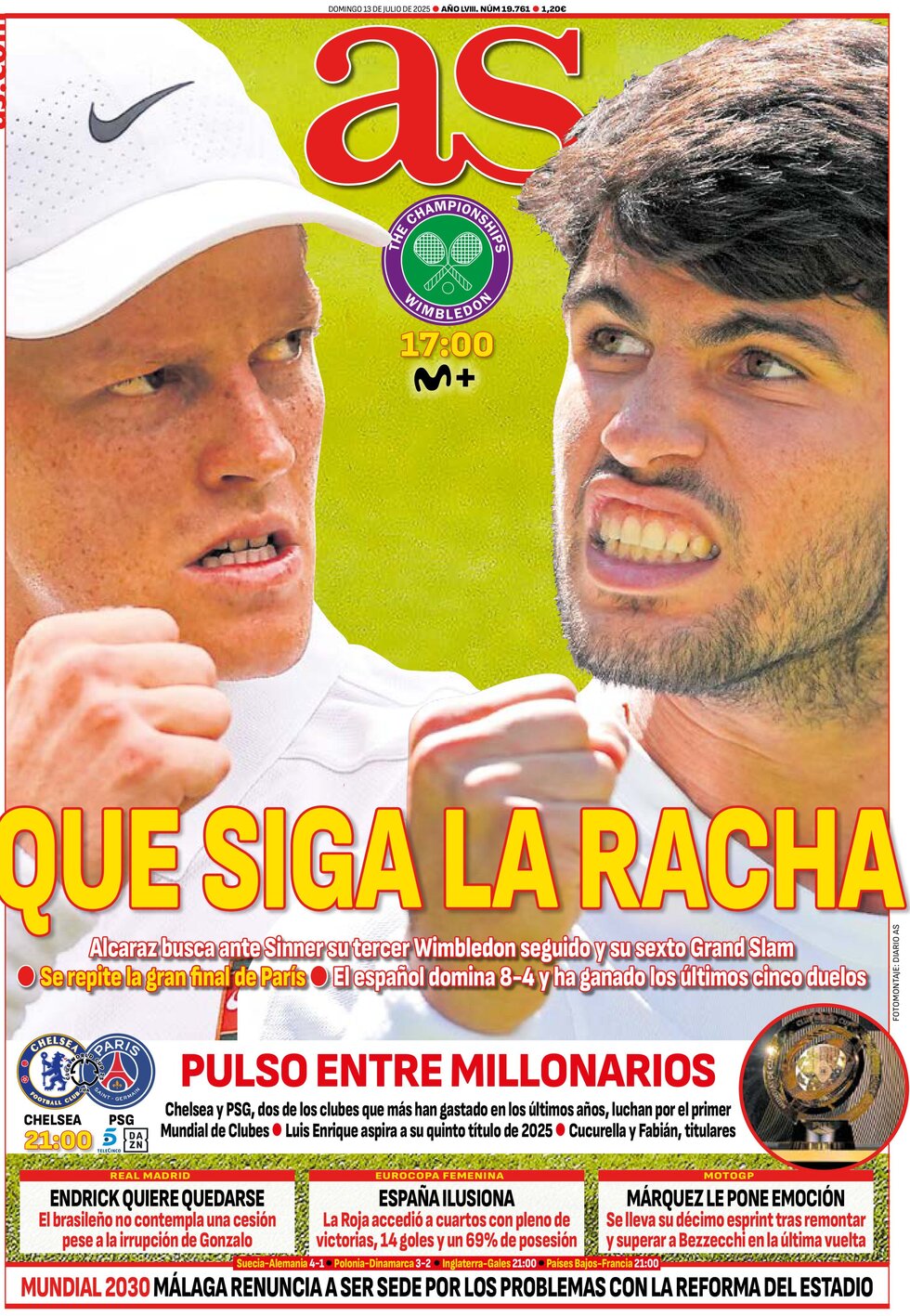 anteprima della prima pagina di AS (Madrid)
