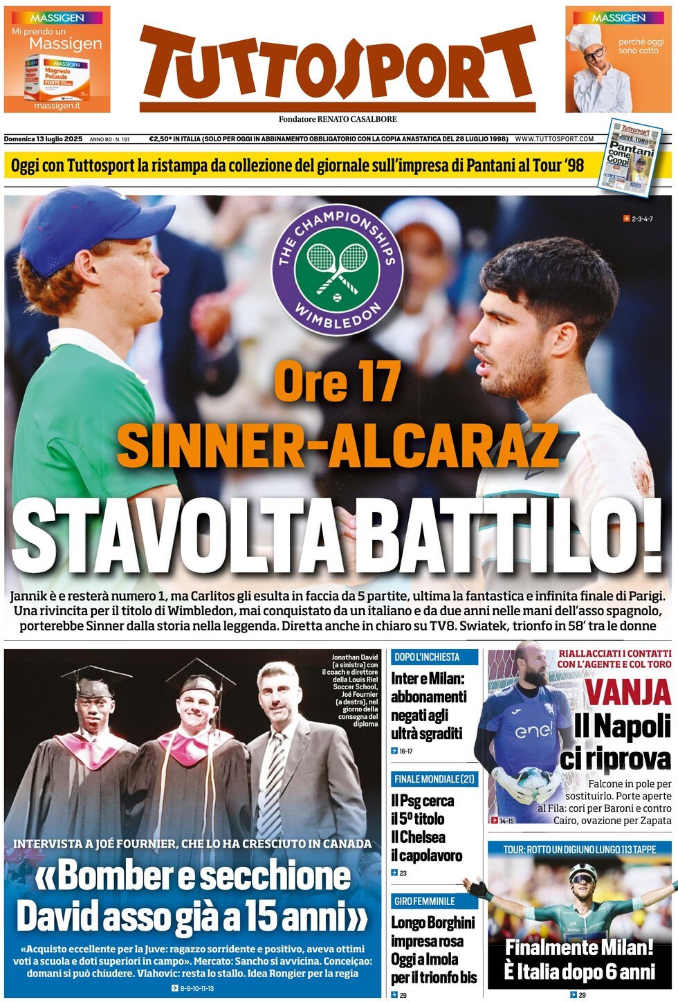 anteprima della prima pagina di Tuttosport