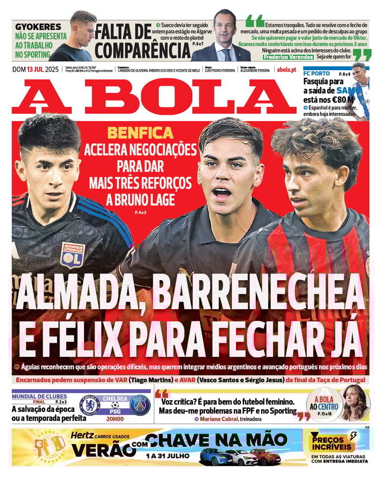 anteprima della prima pagina di A Bola