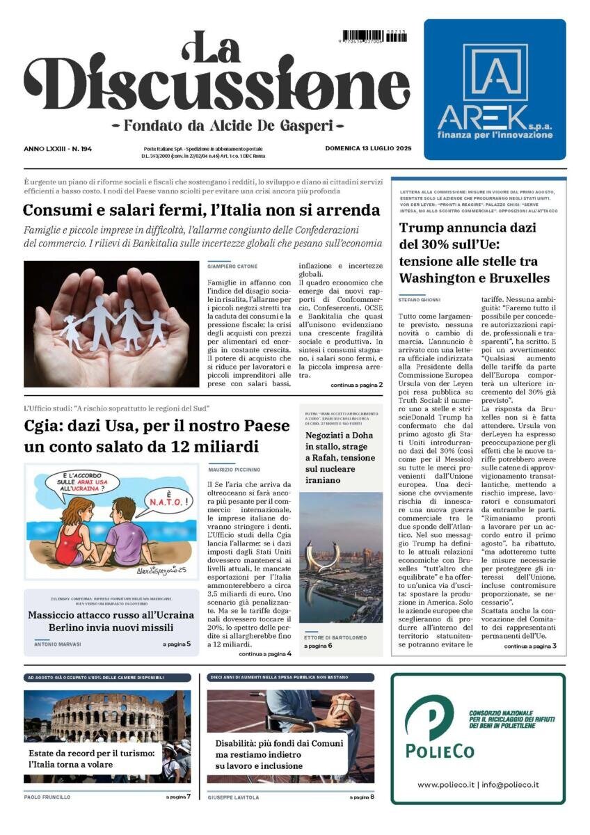 anteprima della prima pagina di La Discussione