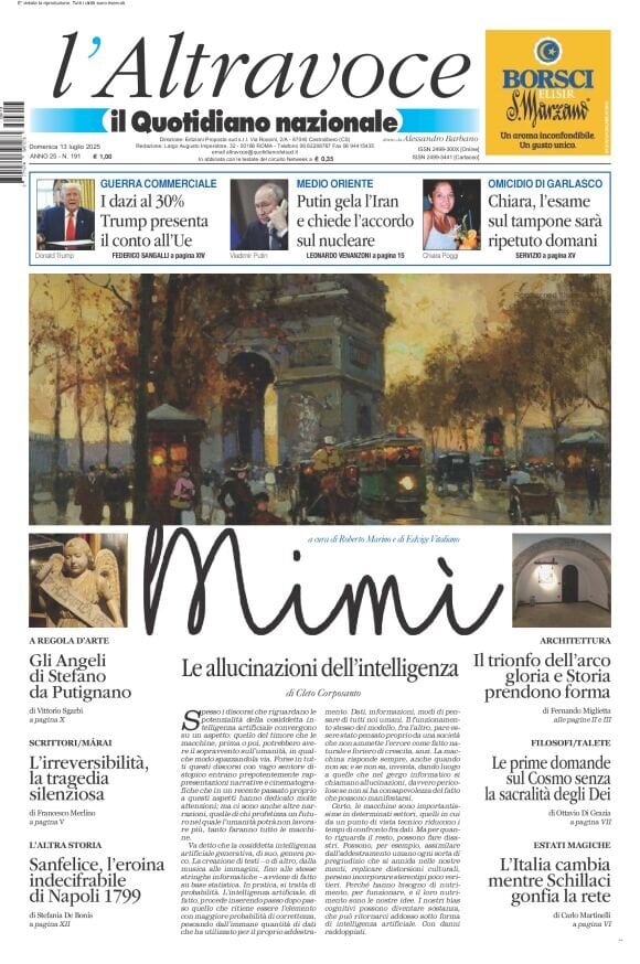 anteprima della prima pagina di Il Quotidiano del Sud L'Altravoce