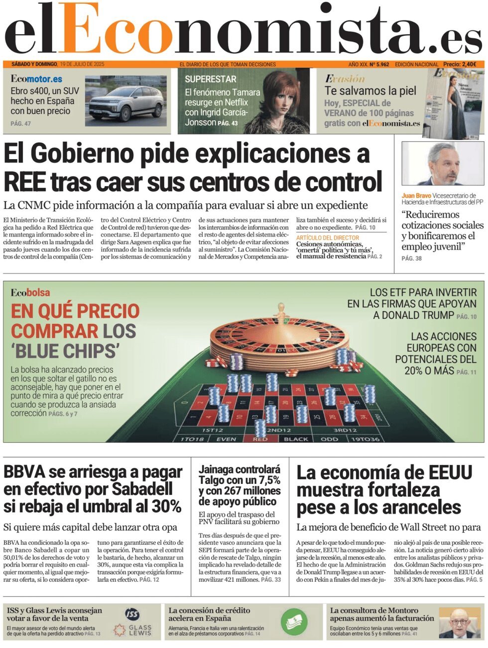 anteprima della prima pagina di El Economista