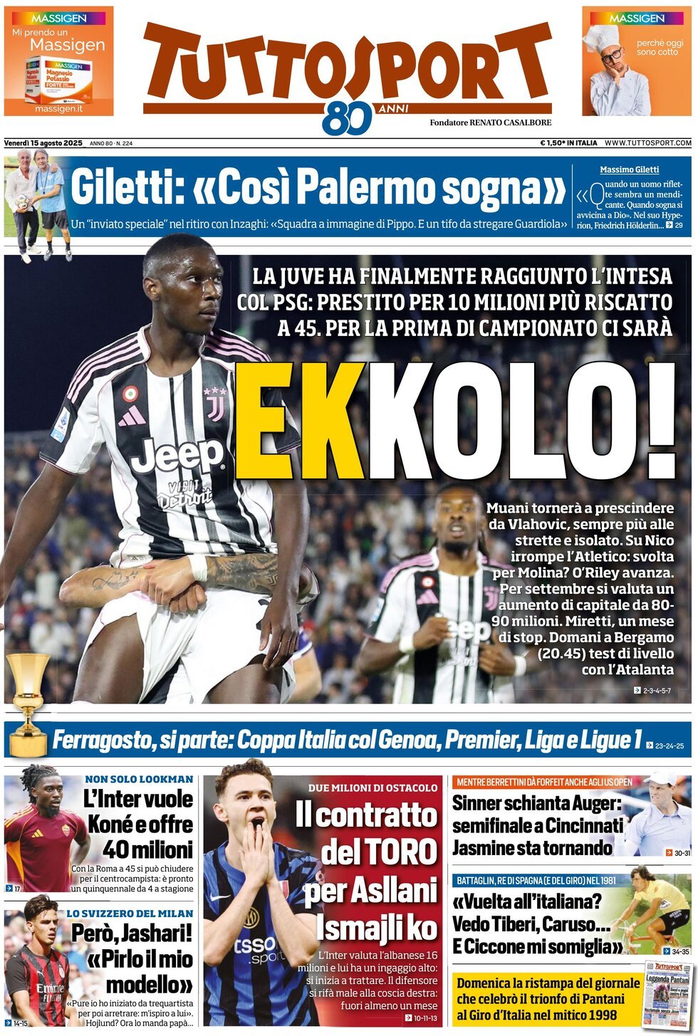 anteprima della prima pagina di Tuttosport