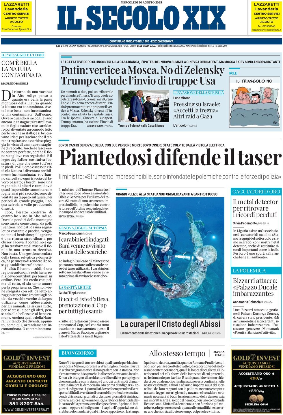 anteprima della prima pagina di Il Secolo XIX