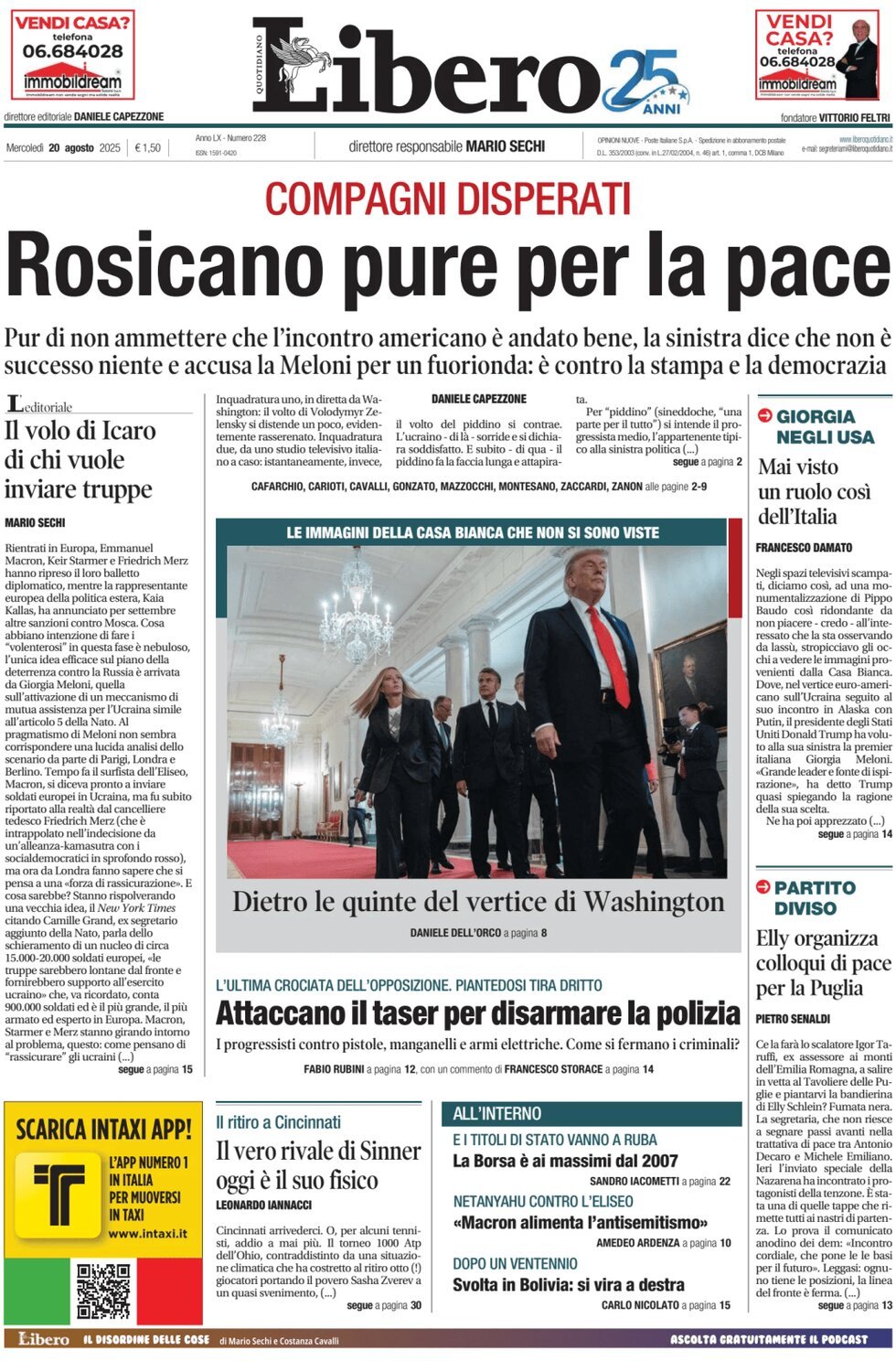 anteprima della prima pagina di Libero Quotidiano