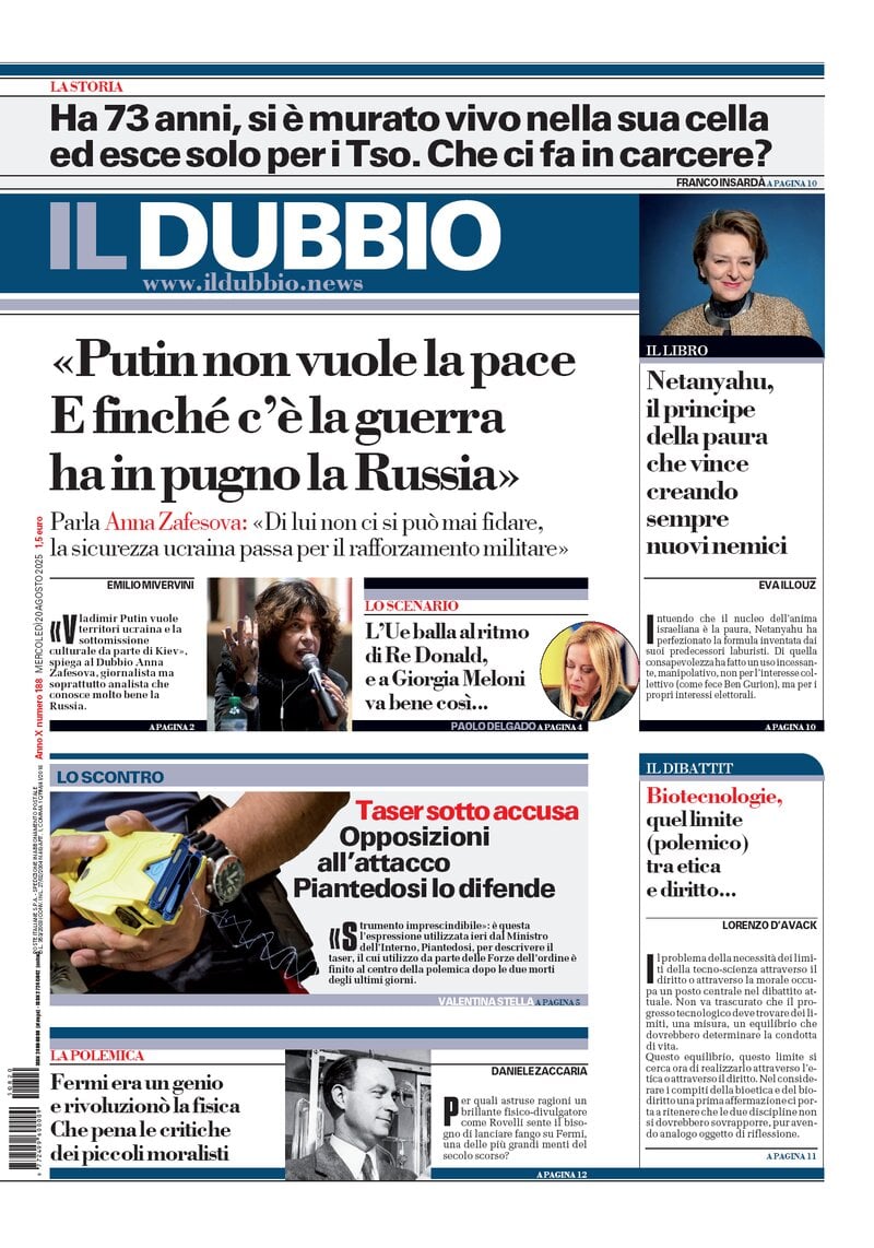 anteprima della prima pagina di Il Dubbio