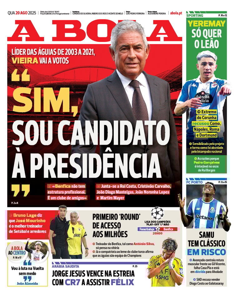 anteprima della prima pagina di A Bola