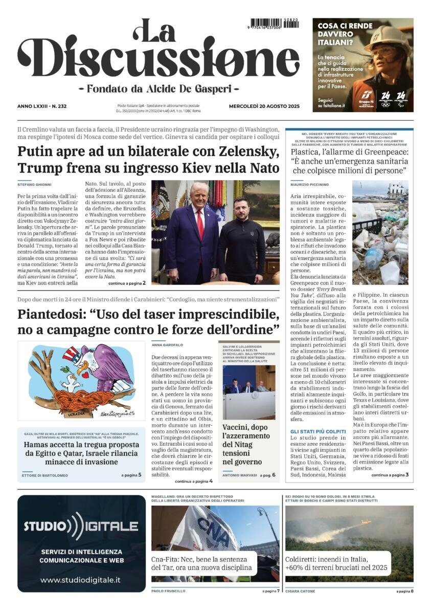 anteprima della prima pagina di La Discussione