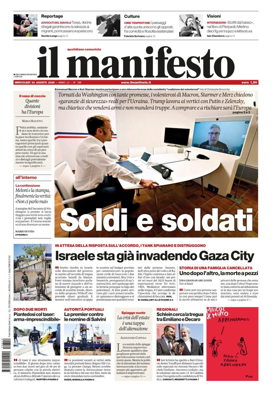 anteprima della prima pagina di Il Manifesto