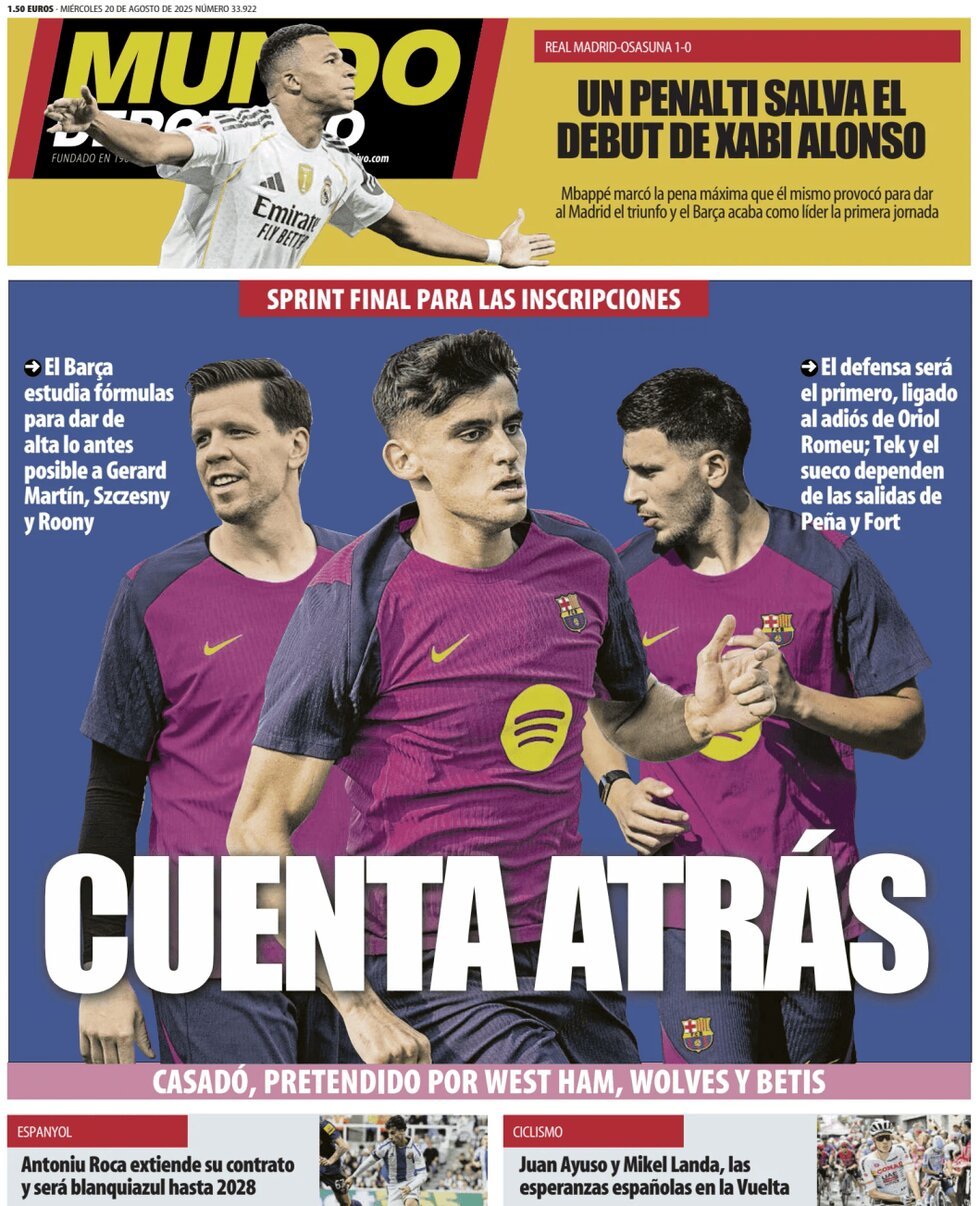 anteprima della prima pagina di Mundo Deportivo