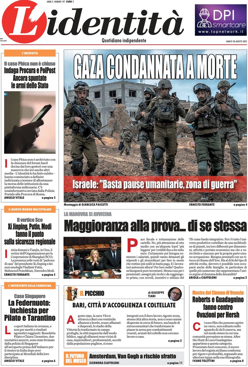 anteprima della prima pagina di L'Identità