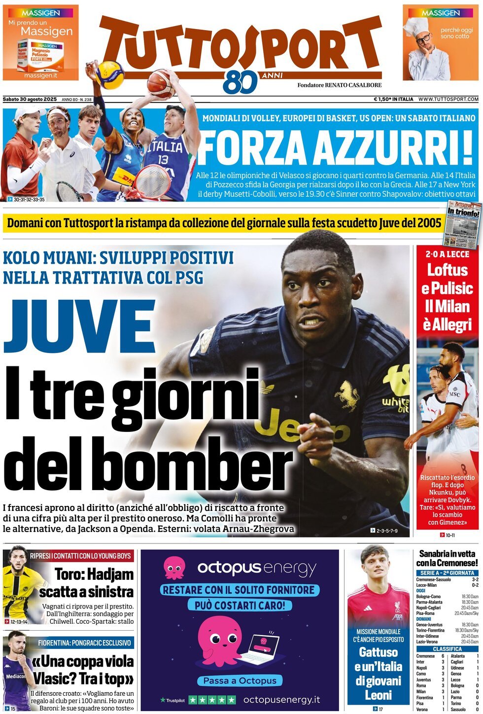 anteprima della prima pagina di Tuttosport