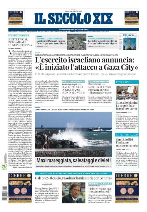 anteprima della prima pagina di Il Secolo XIX