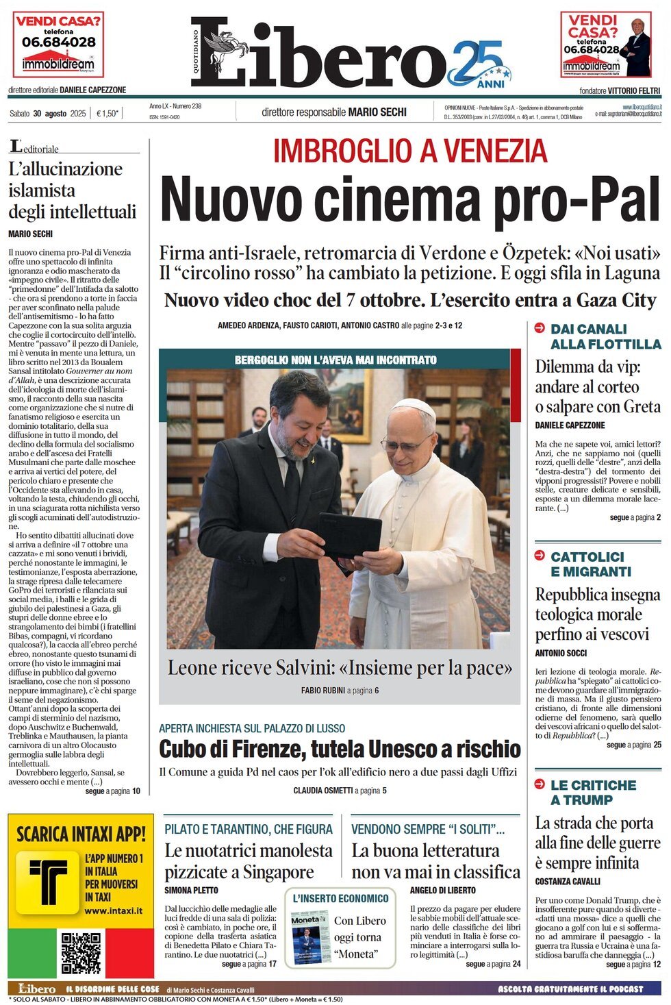 anteprima della prima pagina di Libero Quotidiano