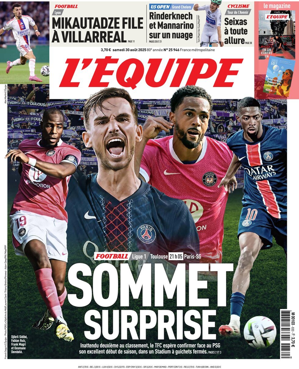 anteprima della prima pagina di L'Equipe
