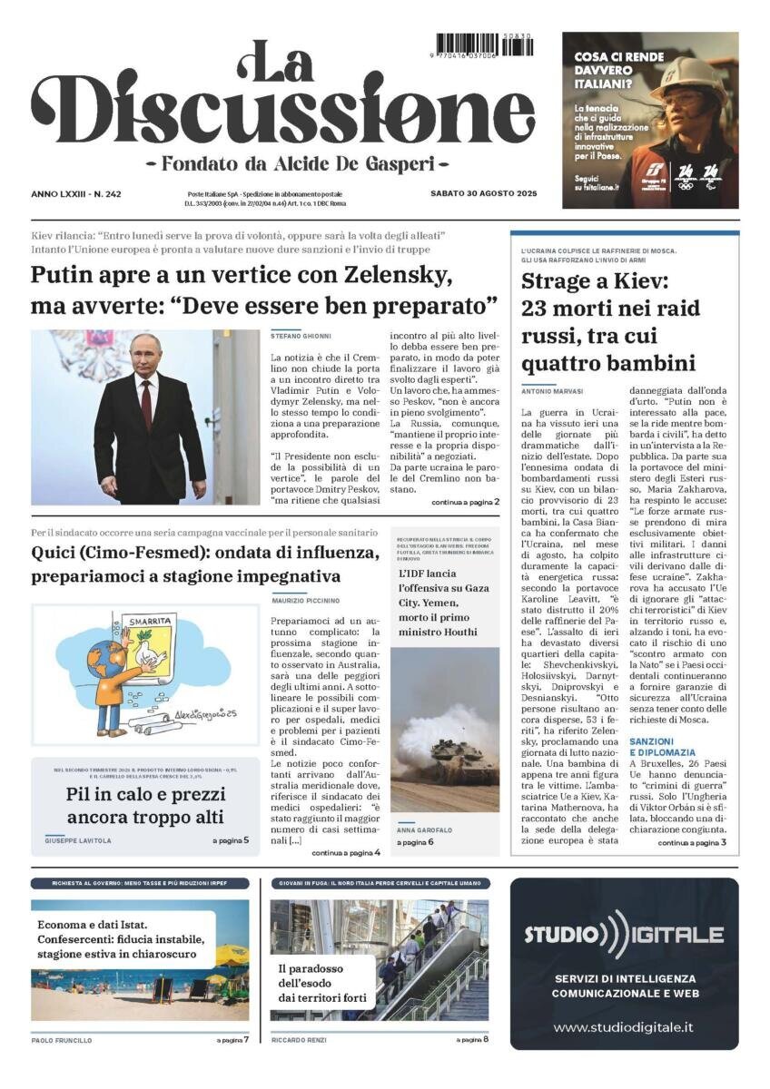 anteprima della prima pagina di La Discussione