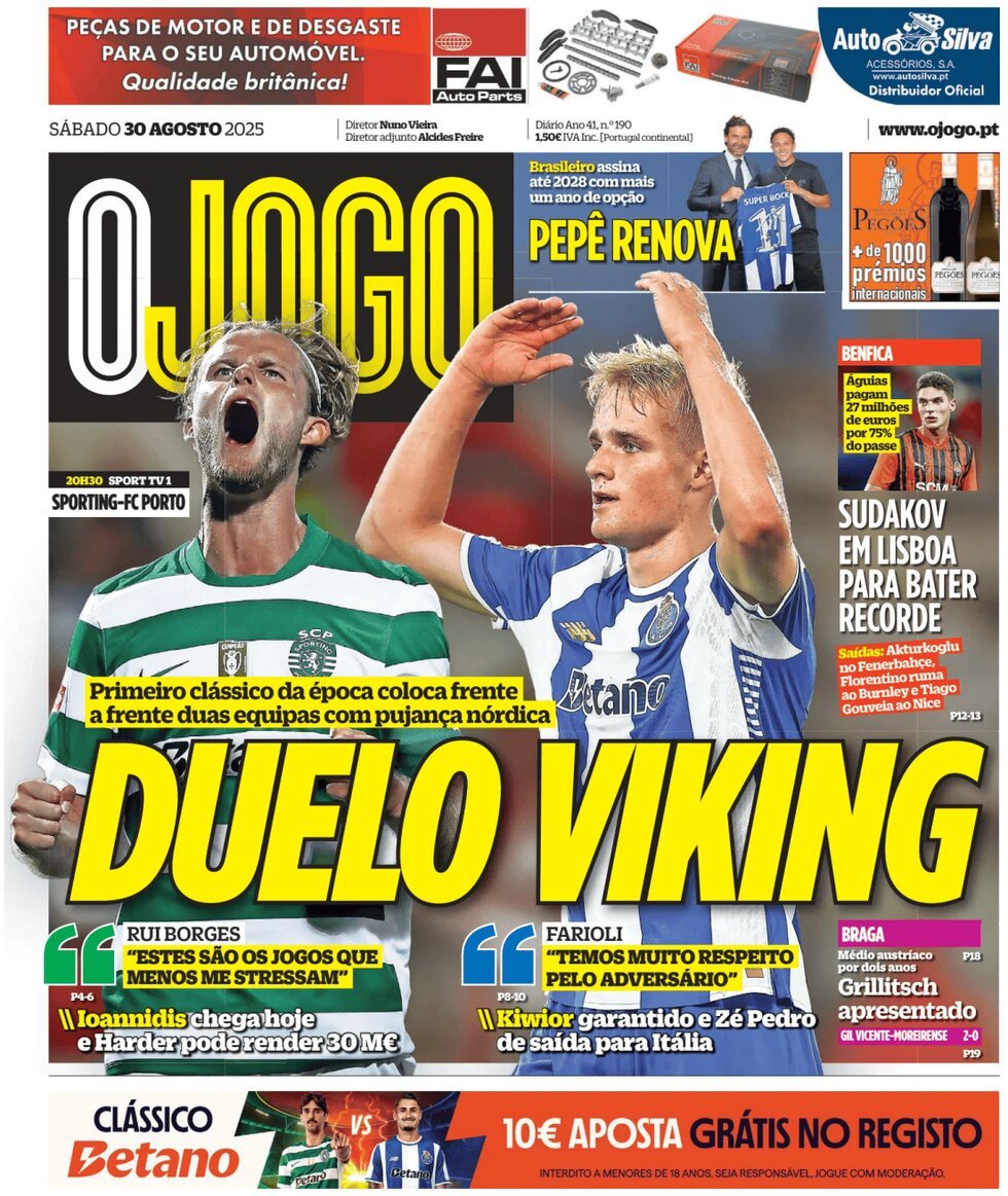 anteprima della prima pagina di O Jogo